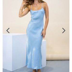 VRG GRL A 90's Muse Bias Cut Midi Dress YELLOW